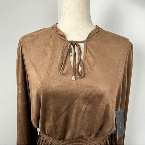 Tommy Hilfiger Faux Vegan Suede Dress. #567 Brown Size 6 NWT - Picture 5 of 11